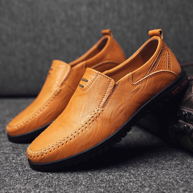 Men's Leather Shoes Simple Fashion Moccasins Genuine Leather Casual Shoes Men's Shoes Summer