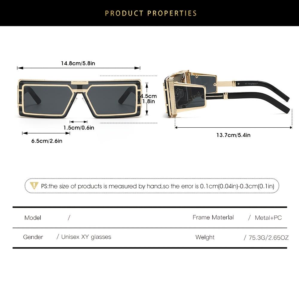 Small Frame Rectangle One-Piece Punk Sunglasses Women Men  Luxury Brand Vintage Shield Goggles Eyewear For Ladies Sunglass