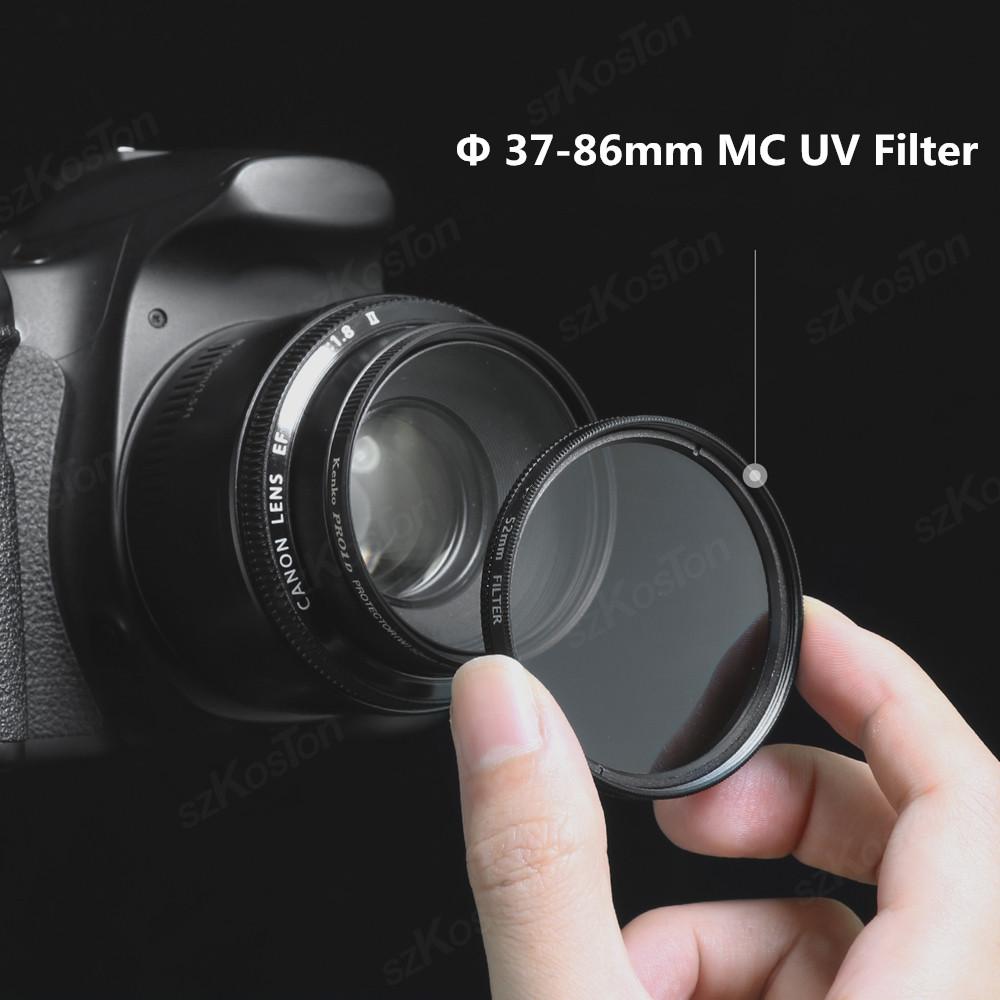 37-86mm UV Filter Lens MC Ultra Slim Optics with Multi Coated Protection 37mm 40mm 43mm 46mm 49mm 52mm 58mm 62mm 67mm 77mm 82mm 6