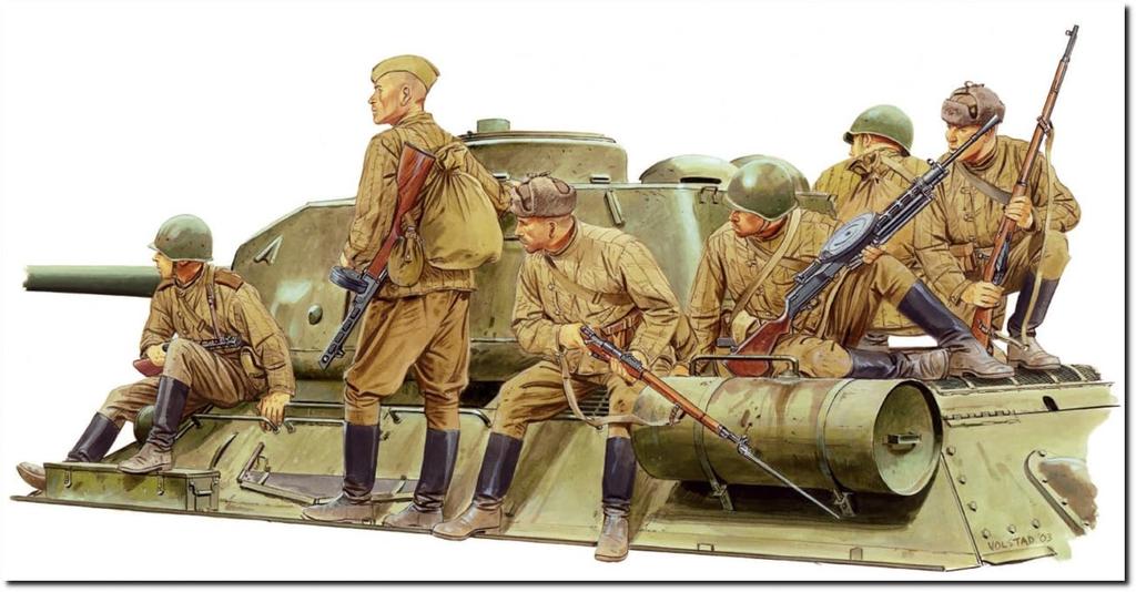 PLATZ Dragon WWII Soviet Tank Rider Plastic Model DR6197 1/35 (Person)