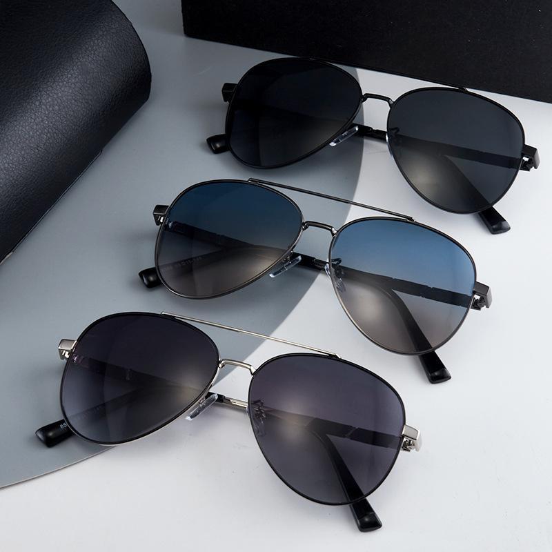 J8588 Ultra-Light European Aviator Sunglasses: Men's Large Frame Polarized UV Protection for Driving and Fishing.