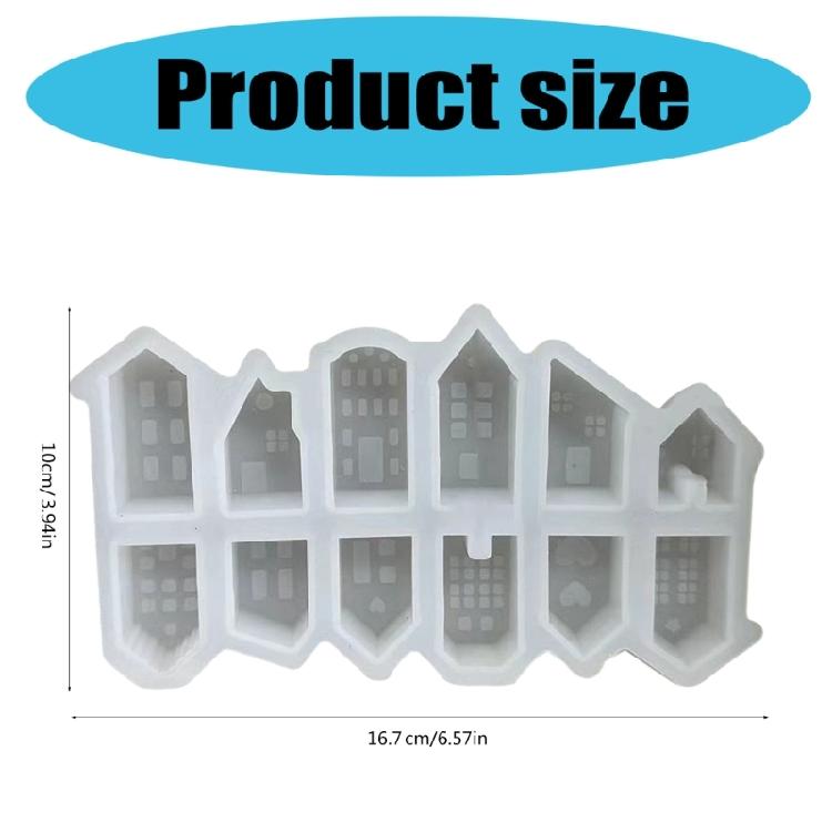 Dekorationsform Flexibel Silikonform för Kontorsdekoration Fönster Små Hus Prydnadsformar Smyckestillbehör