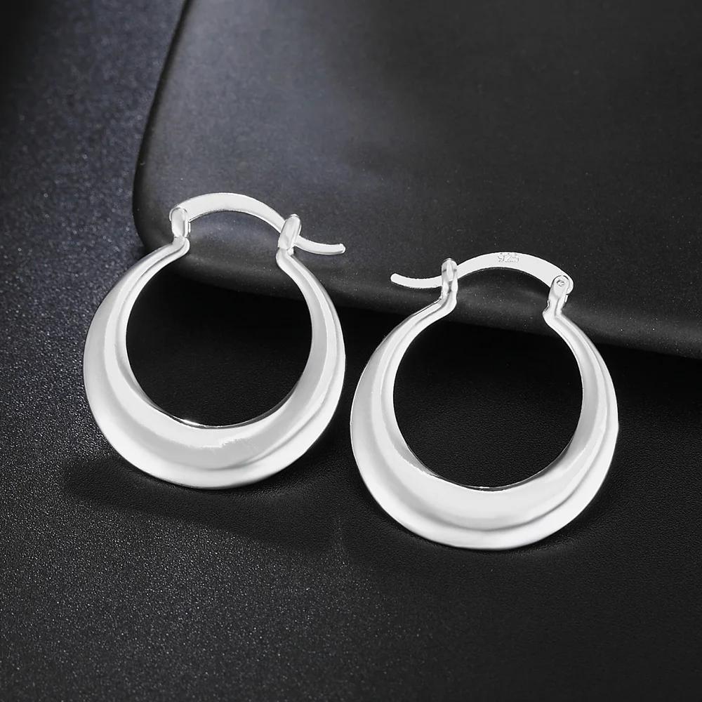 Hoop 925 Sterling Silver Cute Earring for Women Lady Wedding Beautiful Lovely Jewelry Nice Party Noble