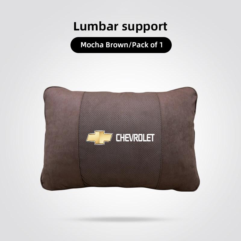 Car Logo Neck Pillow & Lumbar Support Set Breathable Headrest Cushion For Chevrolet Cruze Malibu Colorado Equinox Spark Keychain