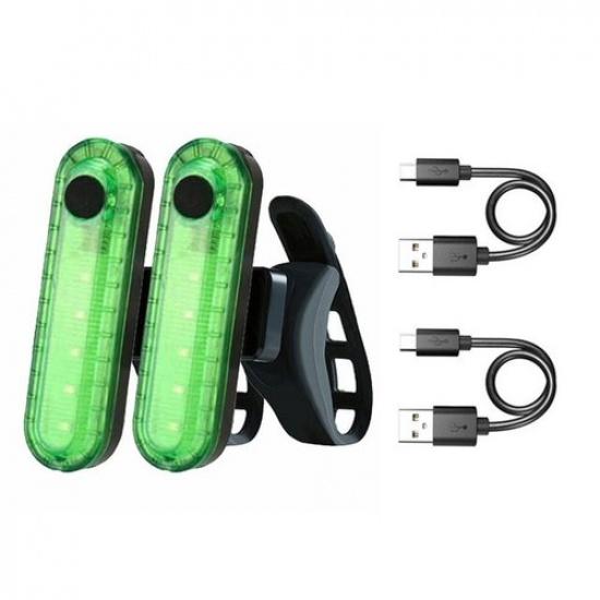 2x USB Rechargeable LED Bike Tail Light Bright Bicycle Rear Cycling Flashlight