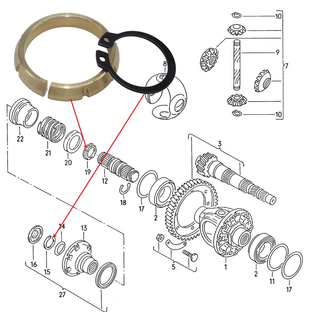 Gearbox Differential Ring For A1 8X A2 8Z A3 8P TT 8N Q2 GA Ibiza 6K 6L Leon 1M 1P Altea 5P Arosa 6H Cordoba Ateca KH Brass Spacer Thrust Washer Seal