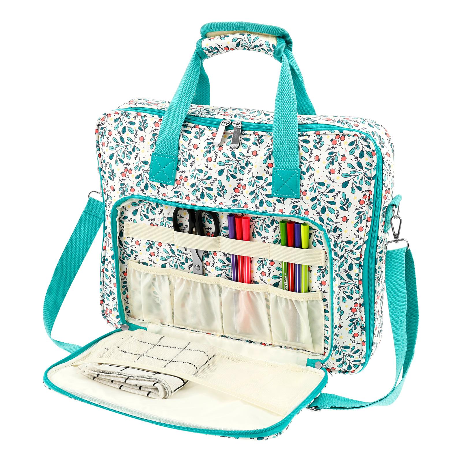 

Portable Embroidery Organizer Bag with Multi Pocket Oxford Cloth Embroidery Project Bag for 11.2 Hoop Embroidery Supplies Bag озеро синий