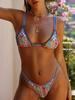 Reversible Zip Bikini Set: Triangle Cup with Random Print - Women's Sexy Swimwear