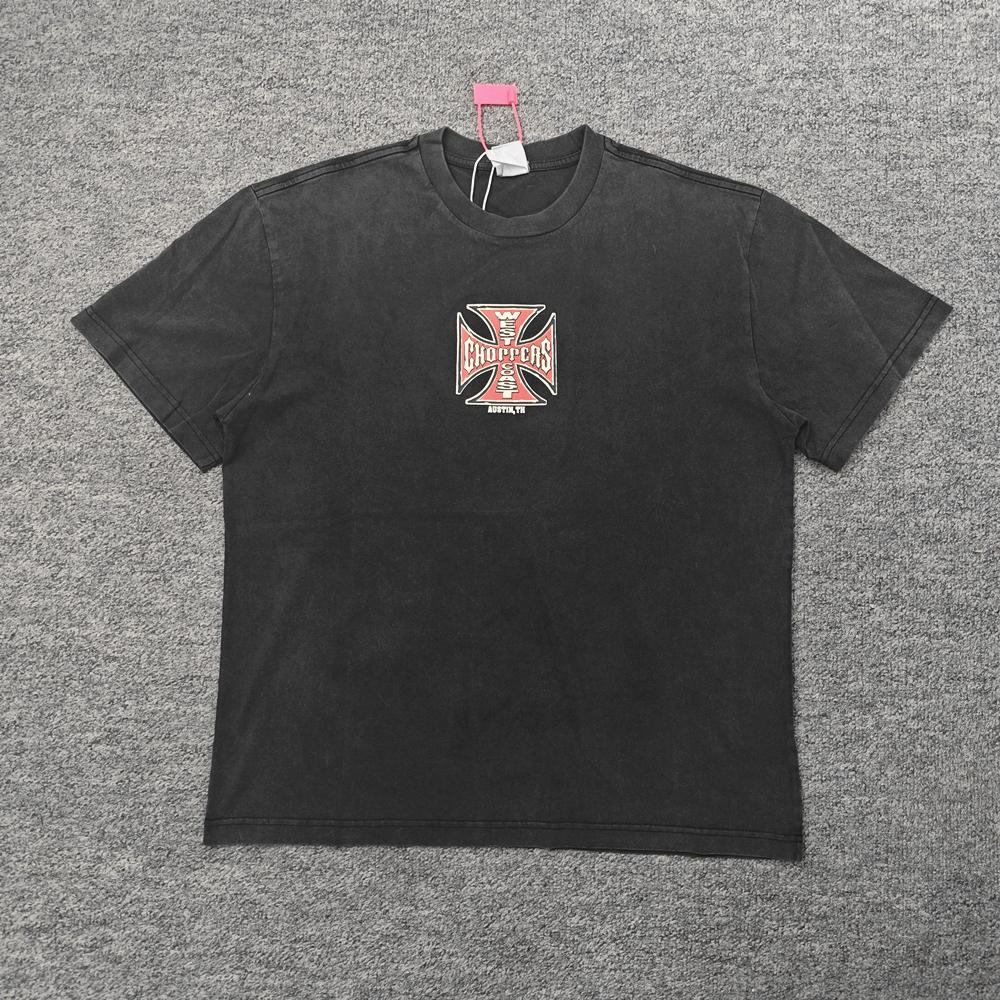 Yao Mode Lockere Passform Lässiges Herren Oberteil Gewaschen Retro Streetwear Unisex Vielseitig Trendig Bequem HipHop Lässig Tägliches T-Shirt