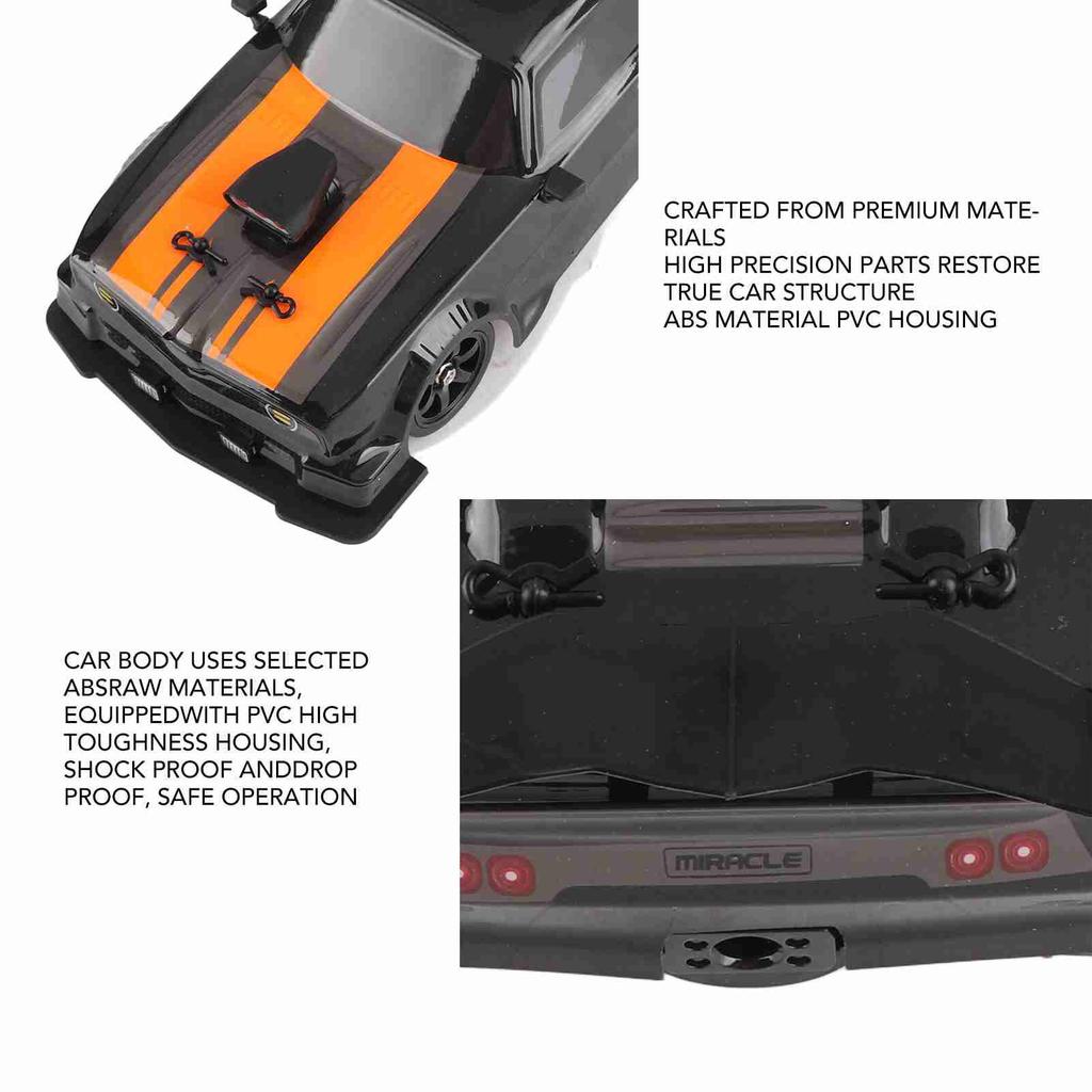 RC Racing Car 2.4Ghz RC Car 16A04 1/16 RC Drift Car Simulated 4 Wheel Drive with LED Light RC Car for Over 6 Entertainment