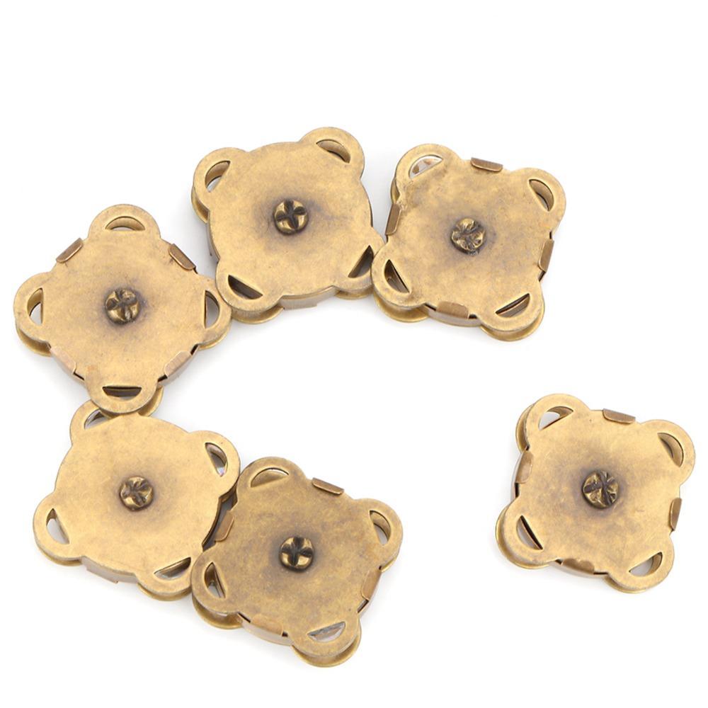 10pcs Bronze Tone&Silver Magnetic Snap Fasteners 18mm Sew On Magnets Magnet Buckle DIY Clothing