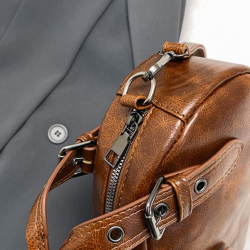 Retro Shoulder Crossbody Bags For Women Rivet Decor Top-handle Bags Casual Mini Saddle Bag  Latest Luxury Designer Handbags