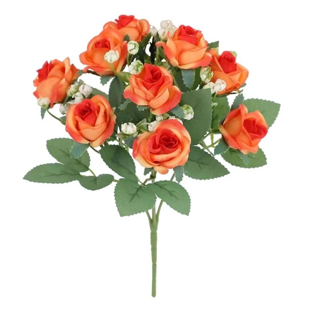 DIY Artificial Rose Bouquet 10 Heads Artificial Camellia Peony Flowers  Home Decor