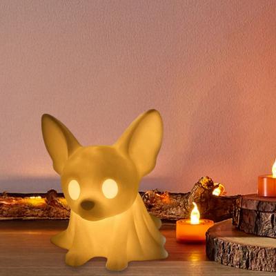 Dog Ghost Lamp Halloween Dachshund Ghost Night Light Desktop LED Puppy Decoration Mantel