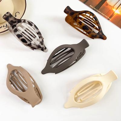Oval Matte Claw, Laid-back Style Back of The Head Updo Shark Clip Ponytail Large Duckbeak Clip Hair Accessory