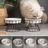 Elevated Pet Slow Feeder, Ceramic Dog Bowl with Stand, Prevents Choking, Protects Spine, Raised Pet Food Bowl for Cats Dogs