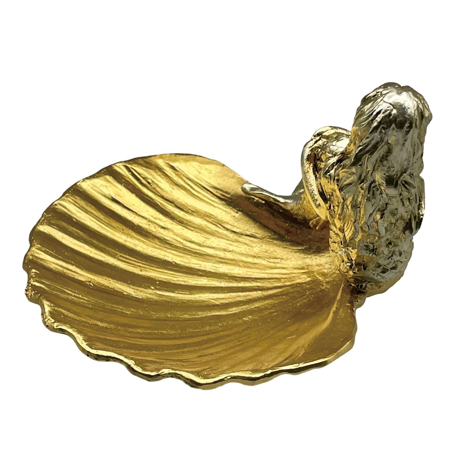 

Поднос в форме ракушки из золотой смолы, элегантный контейнер для украшений, многофункциональная чаша для ключей для украшения дома