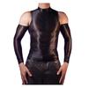 Sexy Men Glossy Shiny T-Shirt Smooth Breathable Top High Elastic Transparent See-Through Nightclub Skinny Tops