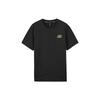 Solid Color Round Neck Loose Short Sleeve Drop Shoulder T-Shirt Unisex Tops Carbon-Black L223U092-0018
