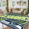 Seattle Seahawks Design Crystal Velvet Rug Soft Decorative Mat for Bedroom Entrance