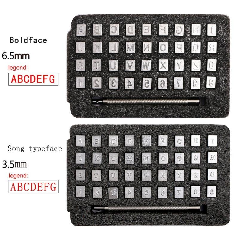 36pcs/set DIY Leather Seal Engraving Craft Tool Steel Alphabet Number Stamp Craft Stamps Metal Printing Mold Engraving Set