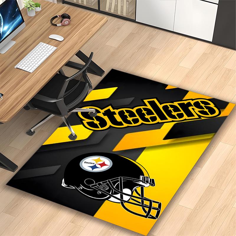 1pc Steelers Football Printed Chair Rug for Home Office Use, Living Room Kitchen Game Room Area Carpet