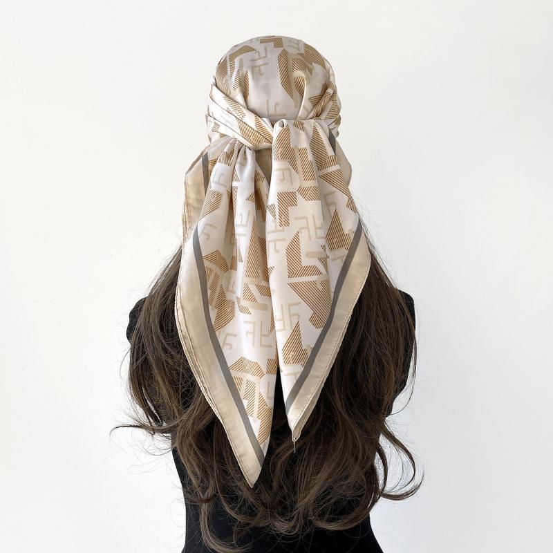 Headscarf Silk Scarf 90cm Women's Headscarf New Versatile Satin Thin Large Square Scarf
