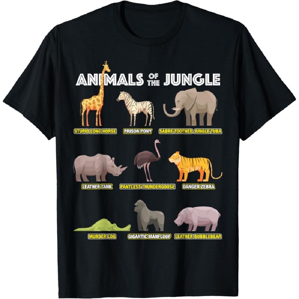 

Animals Of The World Wild Jungle Creatures Funny Humor Meme T-Shirt XXXXXL чёрный
