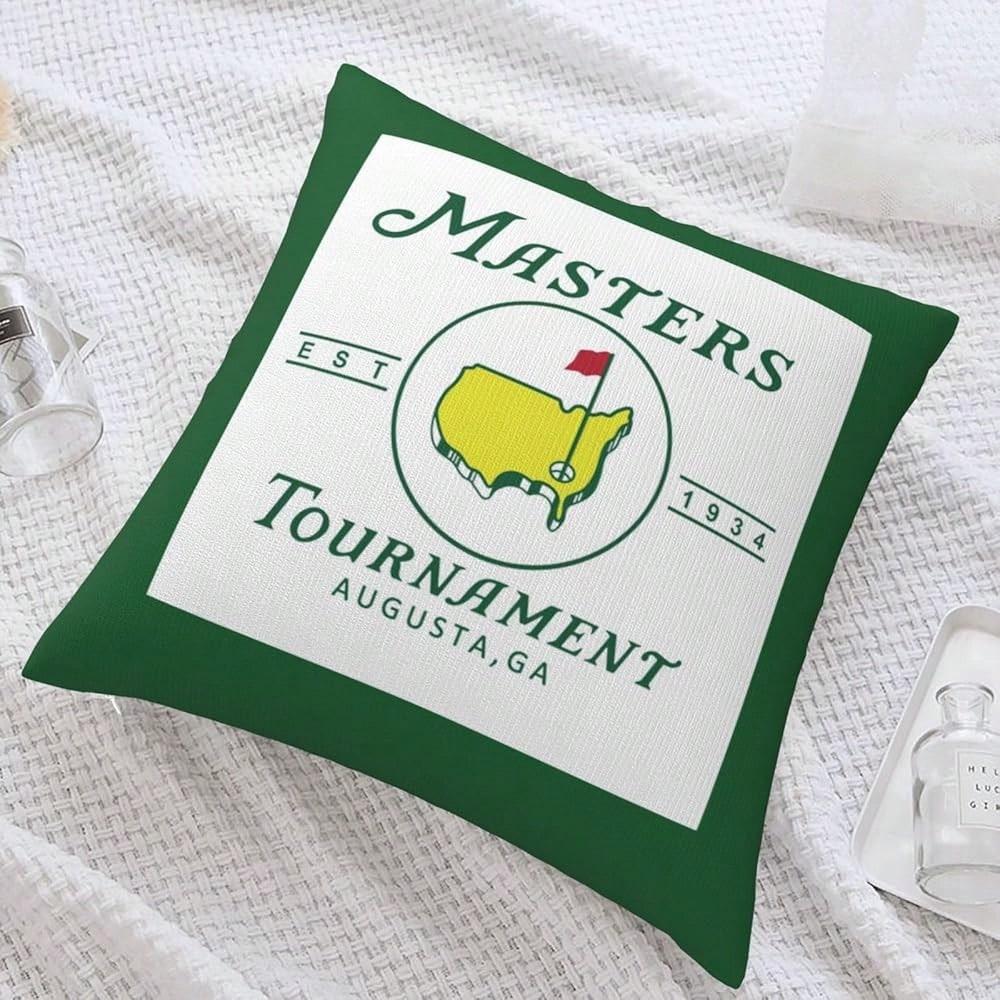 1Pc Masters Tournament Pillow Cover, Polyester 2D Double-Sided Print, Augusta Golf Cushion Case, Decorative Throw Pillow For Sof