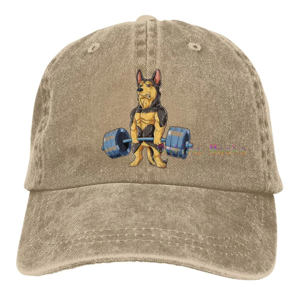 German Shepherd Weightlifting Fitness Gym Cap Baseball Cap Dad Hat Sandwich Hat Trucker Hats Breathable Unique