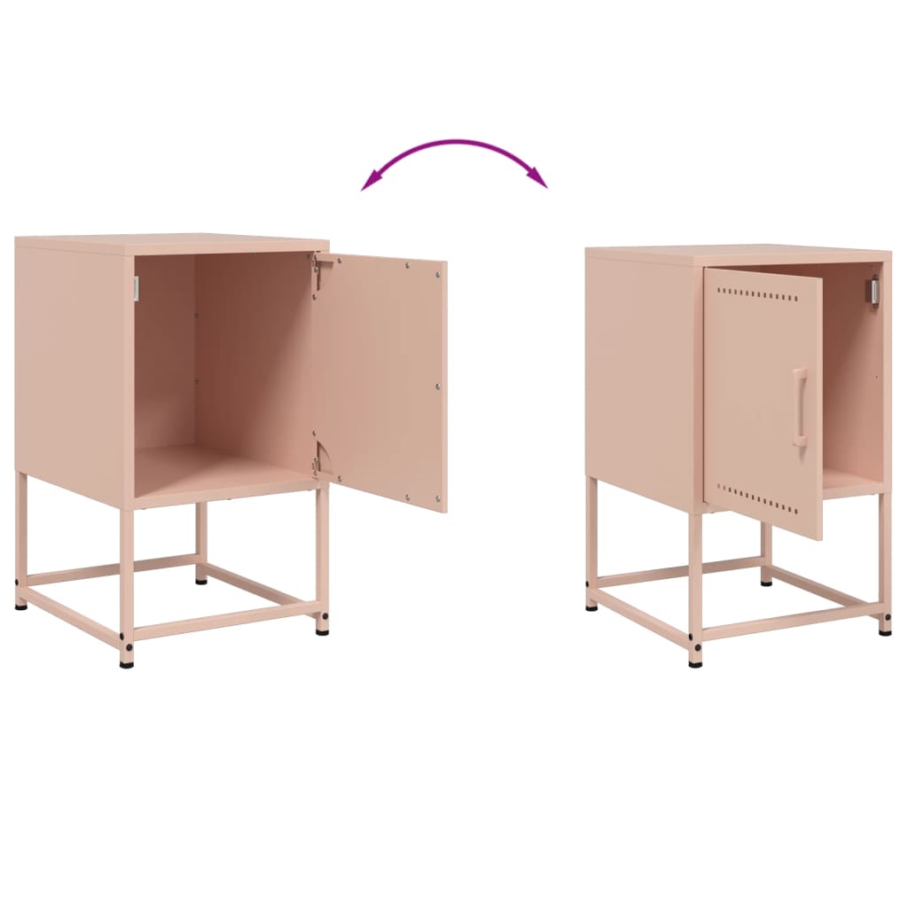 Nightstand Pink 36 x 39 x 60.5 cm Steel