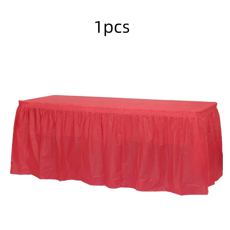 

Disposable Table Skirt Plastic Party 6 colors 75x430cm Table Cover for Happy Birthday Party Wedding Festival Decoration
