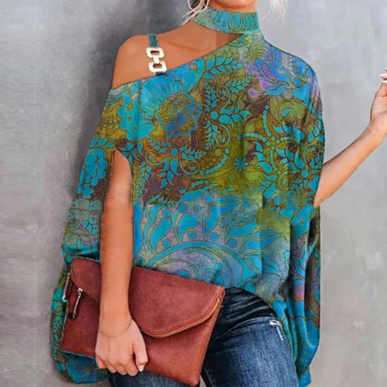 Women Blouse Pullover Baggy Batwing Sleeve Blouse Top Streetwear for Daily Wear