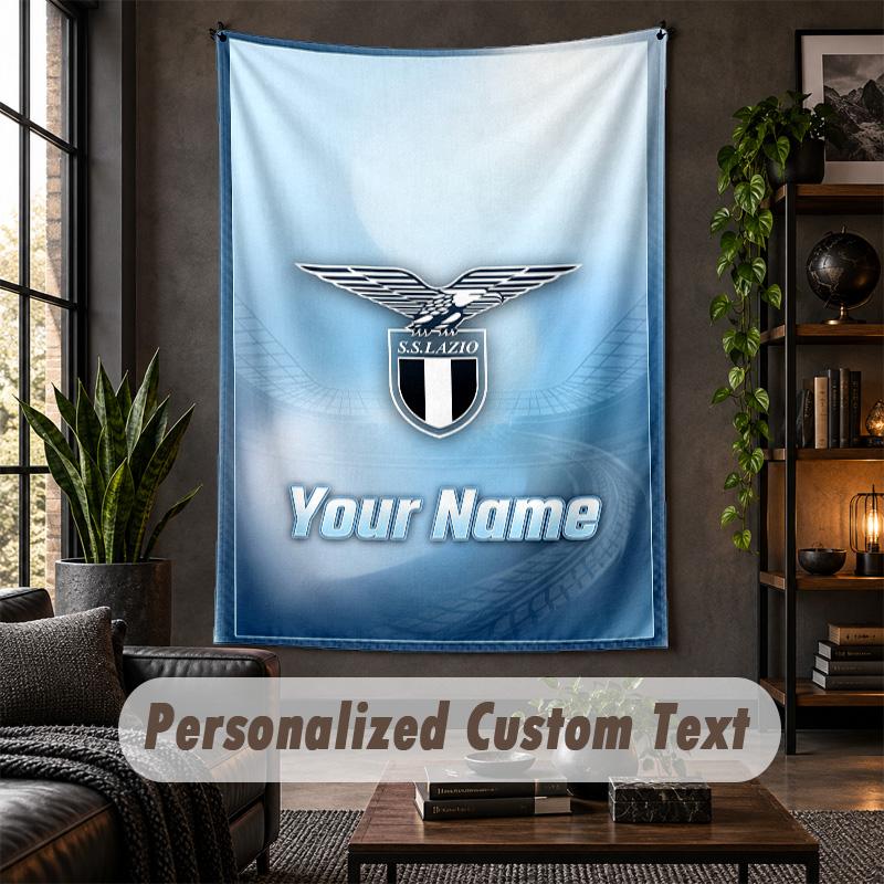 Wall Tapestry Lazio FC Print Custom Name Text Wall Hanging Home Decor
