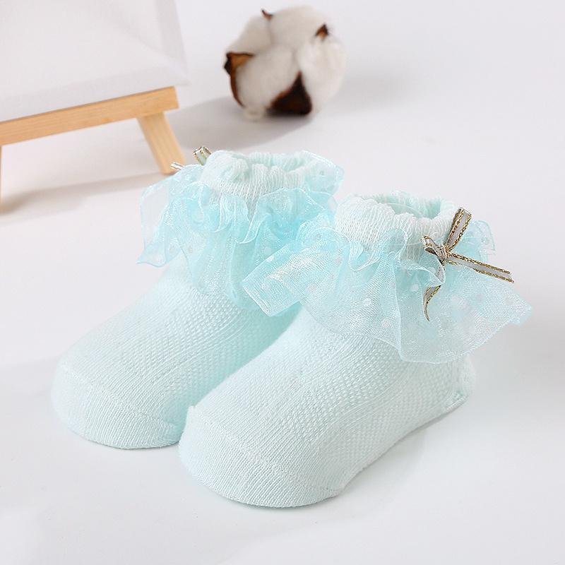 

Дитячі шкарпетки Шкарпетки принцеси для дівчинки з бантом Шкарпетки з марлевим краєм у горошок L