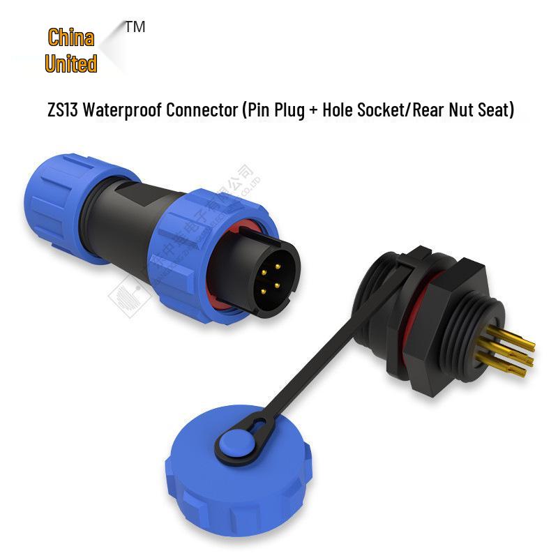 ZS Waterproof IP68 Aviation Plug Socket: Solderless 3/4/5-Pin Male-Female High-Current Connector.