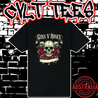 Guns N Roses Band Shirt ~ Premium Black Gildan Cotton Tee Unisex T-Shirt