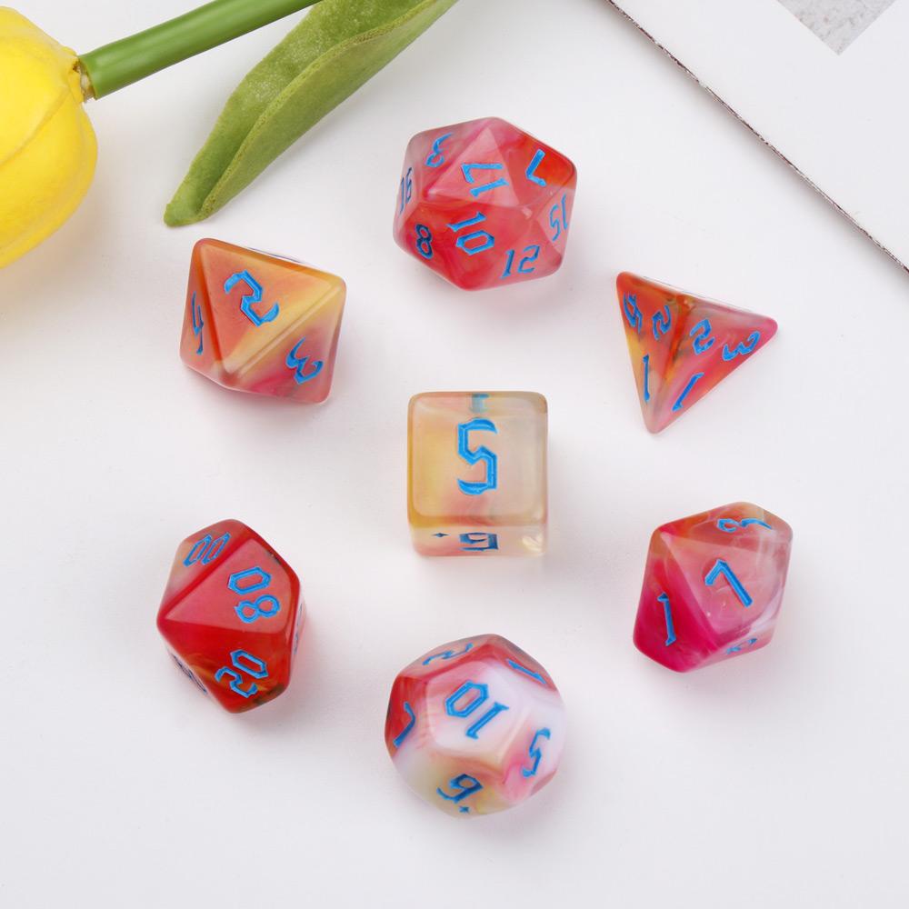 7Pcs/Set Polyhedral Dice Set Game Dice For Trpg Dnd Accessories Polyhedral Dice For Board Card Game Math Games