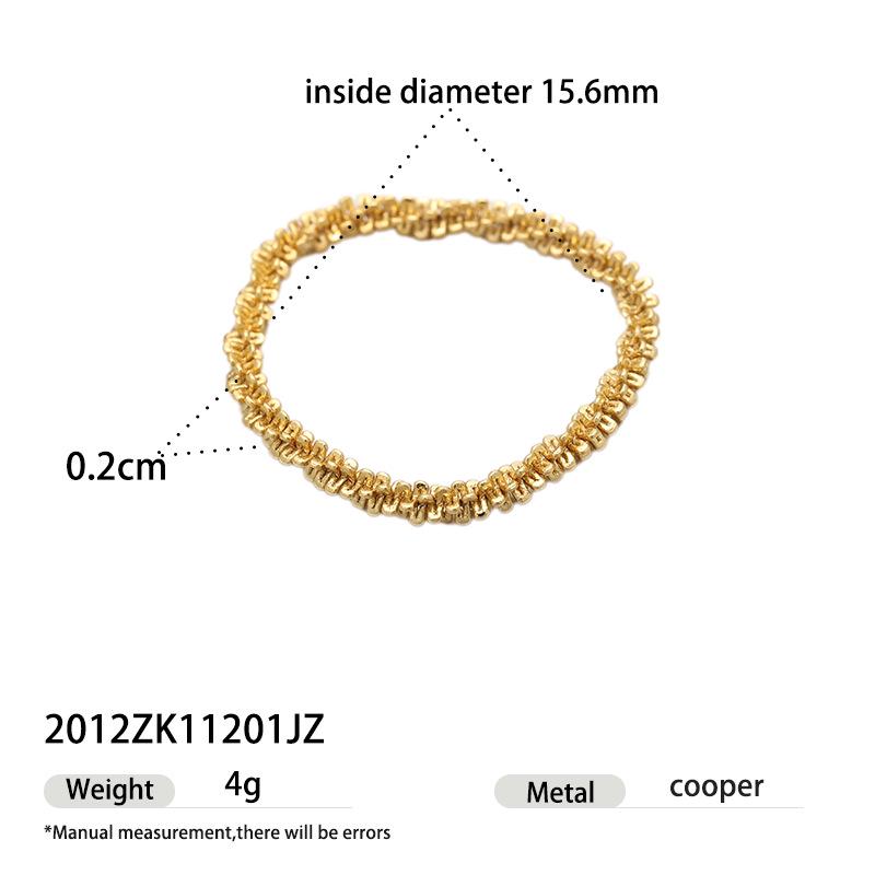 

Minimalist Gold Electroplated Brass Ring: Stylish, High Color Retention, Layered Design for Women