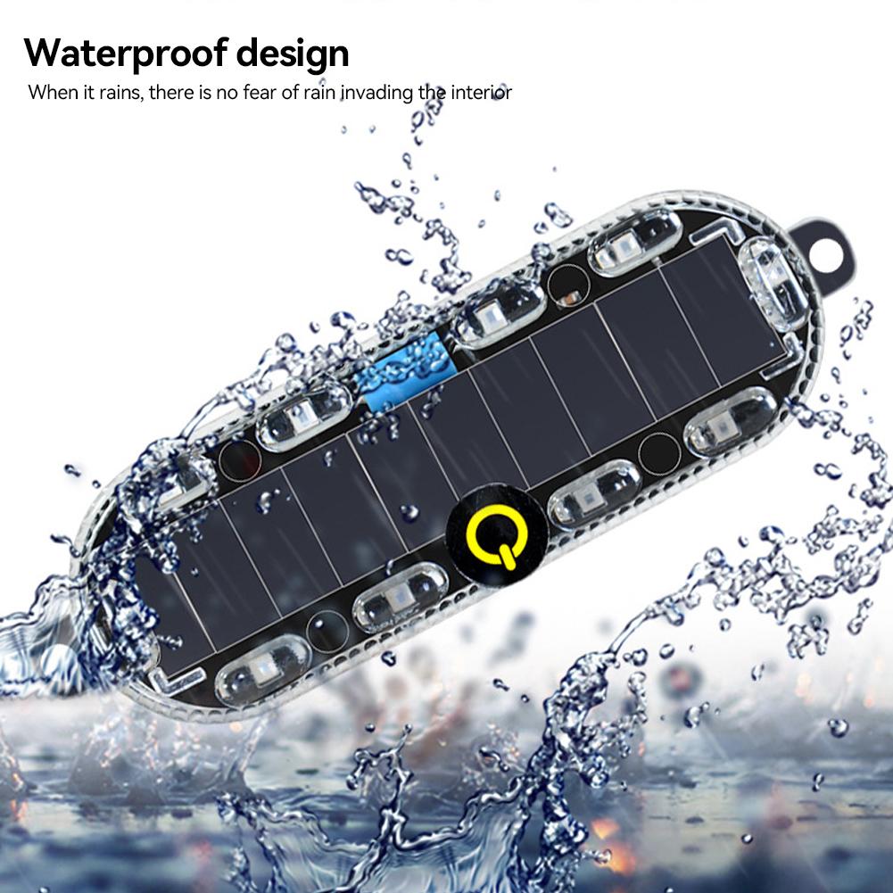 Solar Power Mortorcycle Car LED Warning Light Night Ride Tail Light Anti-rear Strobe Light for Motorcycle Electric Vehicle Bicycle #469274