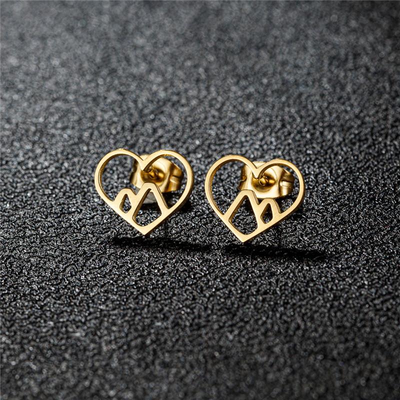 Minimalist Jewelry Hollow Snow Mountain Stud Earrings for Women Men Punk Mountain Peak Earings Holiday Travel Gift