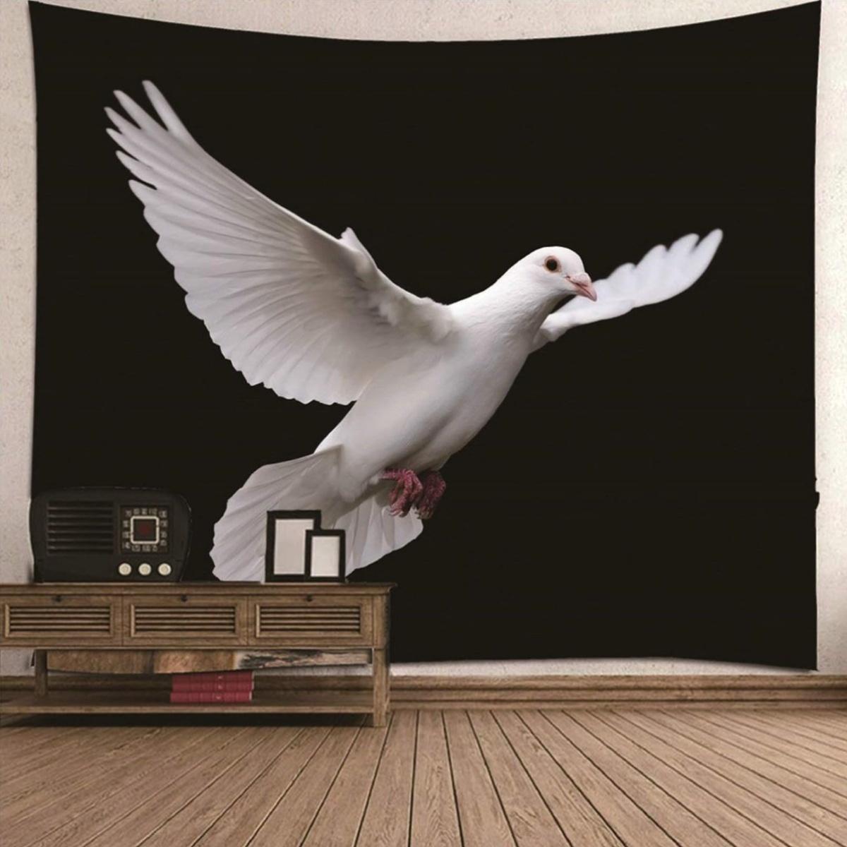 

White Dove Animal Theme Digital printing polyester wall tapestry suitable for use in living rooms bedrooms offices bars party 74x94cm(29x37in)
