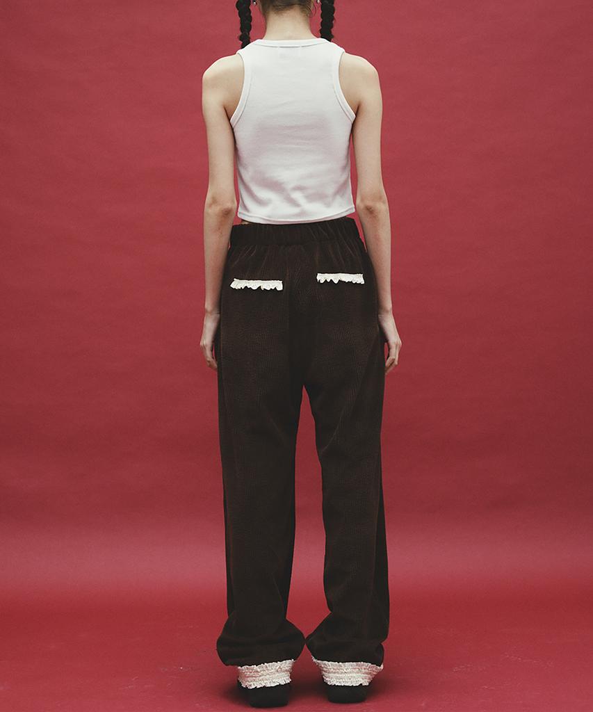 COCANCL Ccl Frilly Corduroy Pants/Brown