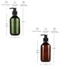 Pump Bottle Dispenser, 300/500ml Empty Plastic Shower Refillable Dispenser Soap Shampoo Pump Dispenser Containers