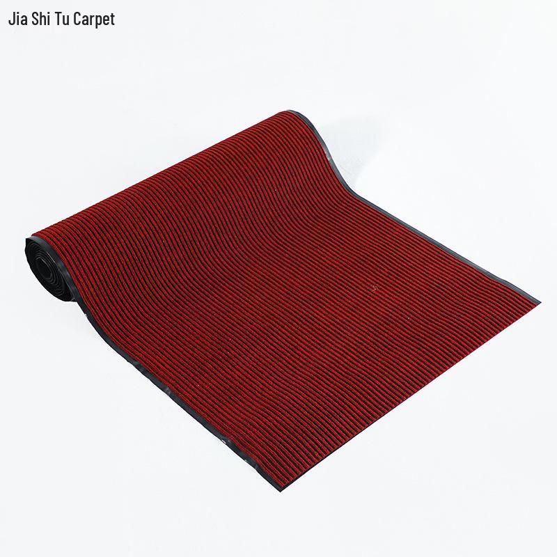 Double Stripe Doorway PVC Entrance Mat - Cuttable Hallway Dust Removal & Absorbent Foot Pad