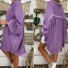 Top a Maniche Lunghe da Donna Taglia Plus Camicia Bianco Tunica Cardigan Casual Largo Bottoni Colletto Classico Bluse Camicie