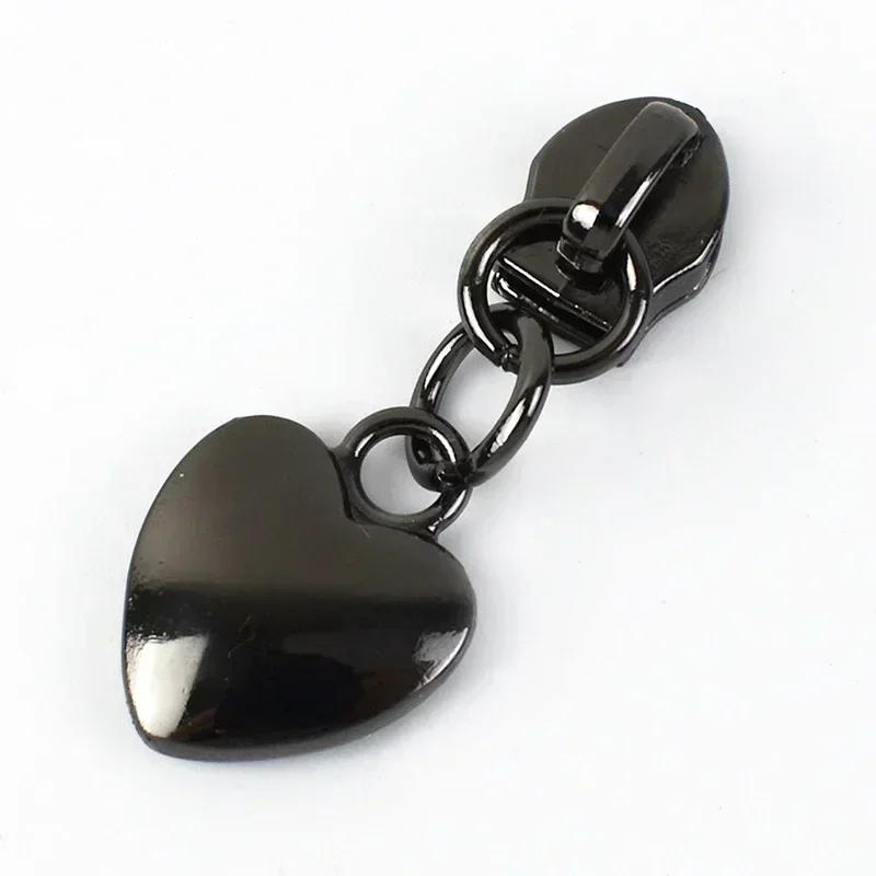 Meetee 5-50 Stück 5# Nylon Reißverschlussanhänger Kleidung Taschen Reißverschlüsse Reparatur Schieber für Plastikreißverschlüsse Herz Reißverschlusskopf Griff Nähzubehör