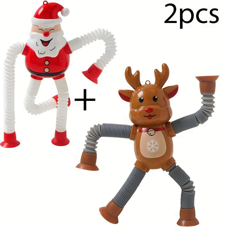 

2pcs Santa Claus Toys Retractable Decompression Toys Santa Claus/Snowman/Elk/Gingerbread Perfect for Christmas Decoration 2pcs