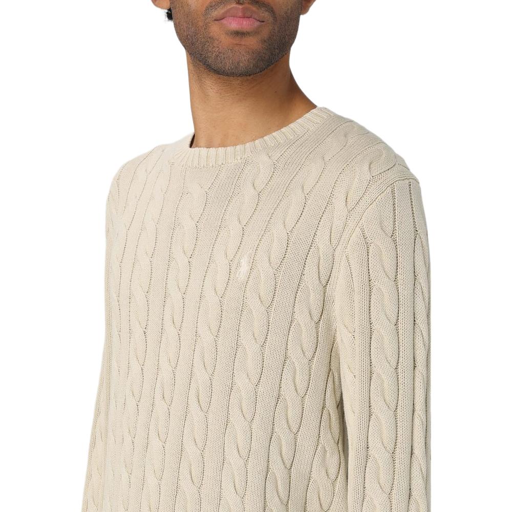 Polo Ralph Lauren Einfarbiger Rundhals Strickpullover Herrenpullover Beige 710965867-001