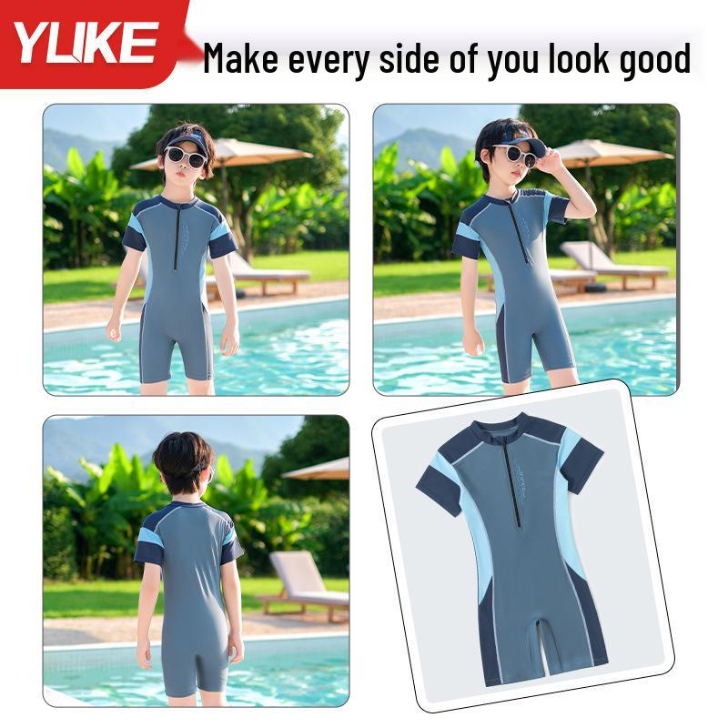 2025 New Style Boys' One-Piece Swimsuit: Quick-Drying Training Set for Kids
